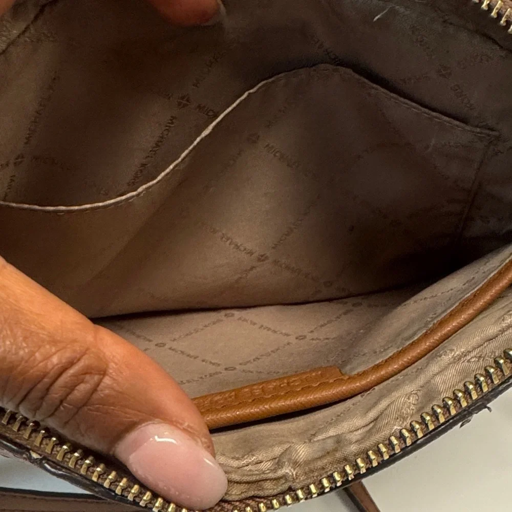 Michael Kors Tan and Cream Crossbody Bag